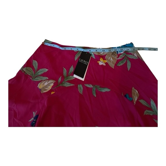 LRL Ralph Lauren Black Label Pink Floral Georgette Mini Skirt Size 10 NEW - Picture 13 of 15